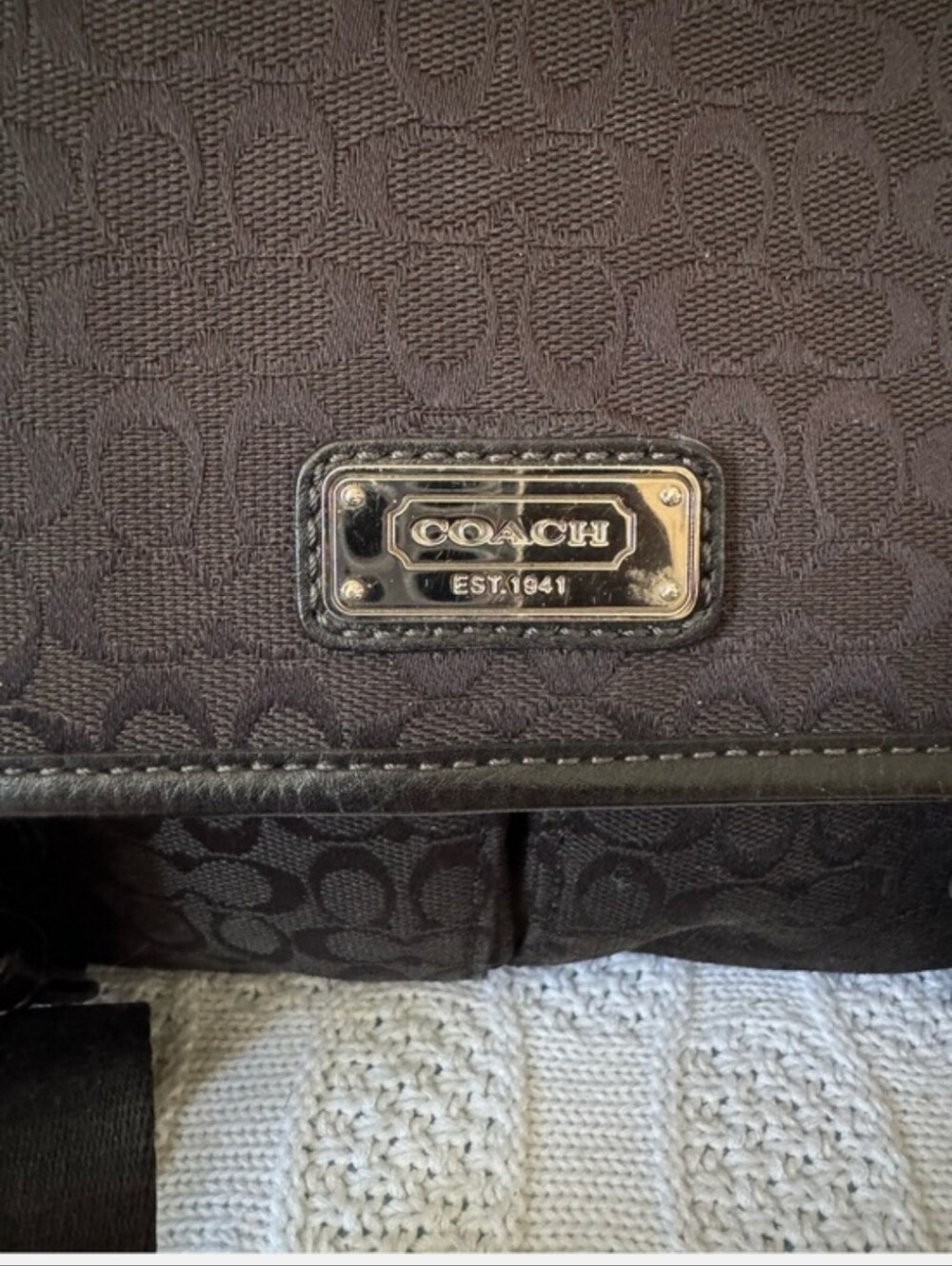 Coach Unisex Jacquard & Leather Medium Messenger Crossbody - Picture 2 of 10